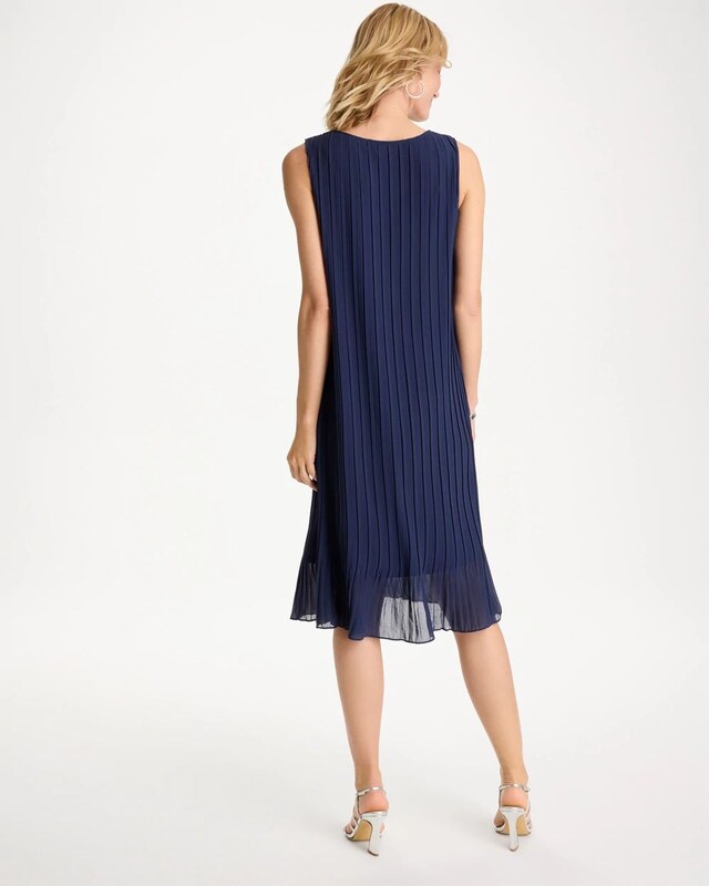 Travelers Pleated Chiffon Midi Dress - image 3